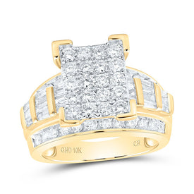 10K Yellow Gold Round Diamond Women's Designer Ring 2 Cttw - Splendid Jewellery