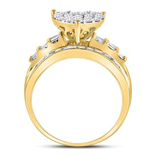 Load image into Gallery viewer, 10K Yellow Gold Round Diamond Women's Heart Cluster Bridal Wedding Engagement Ring 1 Cttw - Splendid Jewellery