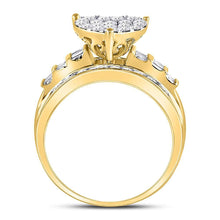Load image into Gallery viewer, 10K Yellow Gold Round Diamond Women's Heart Cluster Bridal Wedding Engagement Ring 1 Cttw - Splendid Jewellery