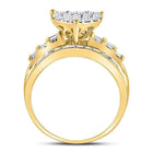 10K Yellow Gold Round Diamond Women's Heart Cluster Bridal Wedding Engagement Ring 1 Cttw - Splendid Jewellery