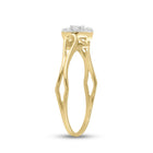 10K Yellow Gold Round Diamond Women's Heart Promise Bridal Ring 1/8 Cttw - Splendid Jewellery
