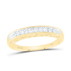 10K Yellow Gold Round Diamond Women's I Love You Band 1/5 Cttw - Splendid Jewellery