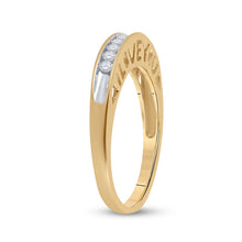 Load image into Gallery viewer, 10K Yellow Gold Round Diamond Women's I Love You Band 1/5 Cttw - Splendid Jewellery