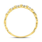 10K Yellow Gold Round Diamond Women's Link Stackable Band Ring 1/8 Cttw - Splendid Jewellery