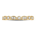 10K Yellow Gold Round Diamond Women's Milgrain Stackable Band Ring 1/6 Cttw - Splendid Jewellery