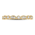 10K Yellow Gold Round Diamond Women's Milgrain Stackable Band Ring 1/6 Cttw - Splendid Jewellery