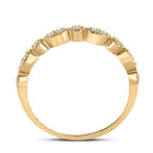 10K Yellow Gold Round Diamond Women's Milgrain Stackable Band Ring 1/6 Cttw - Splendid Jewellery