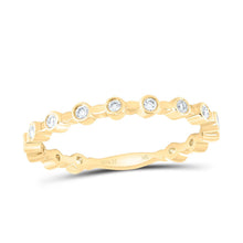 Load image into Gallery viewer, 10K Yellow Gold Round Diamond Women's Modern Stackable Band Ring 1/10 Cttw - Splendid Jewellery