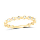 10K Yellow Gold Round Diamond Women's Modern Stackable Band Ring 1/10 Cttw - Splendid Jewellery
