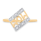 10K Yellow Gold Round Diamond Women's Mom Mother Accent Ring 1/20 Cttw - Splendid Jewellery