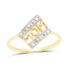 10K Yellow Gold Round Diamond Women's Mom Mother Accent Ring 1/20 Cttw - Splendid Jewellery
