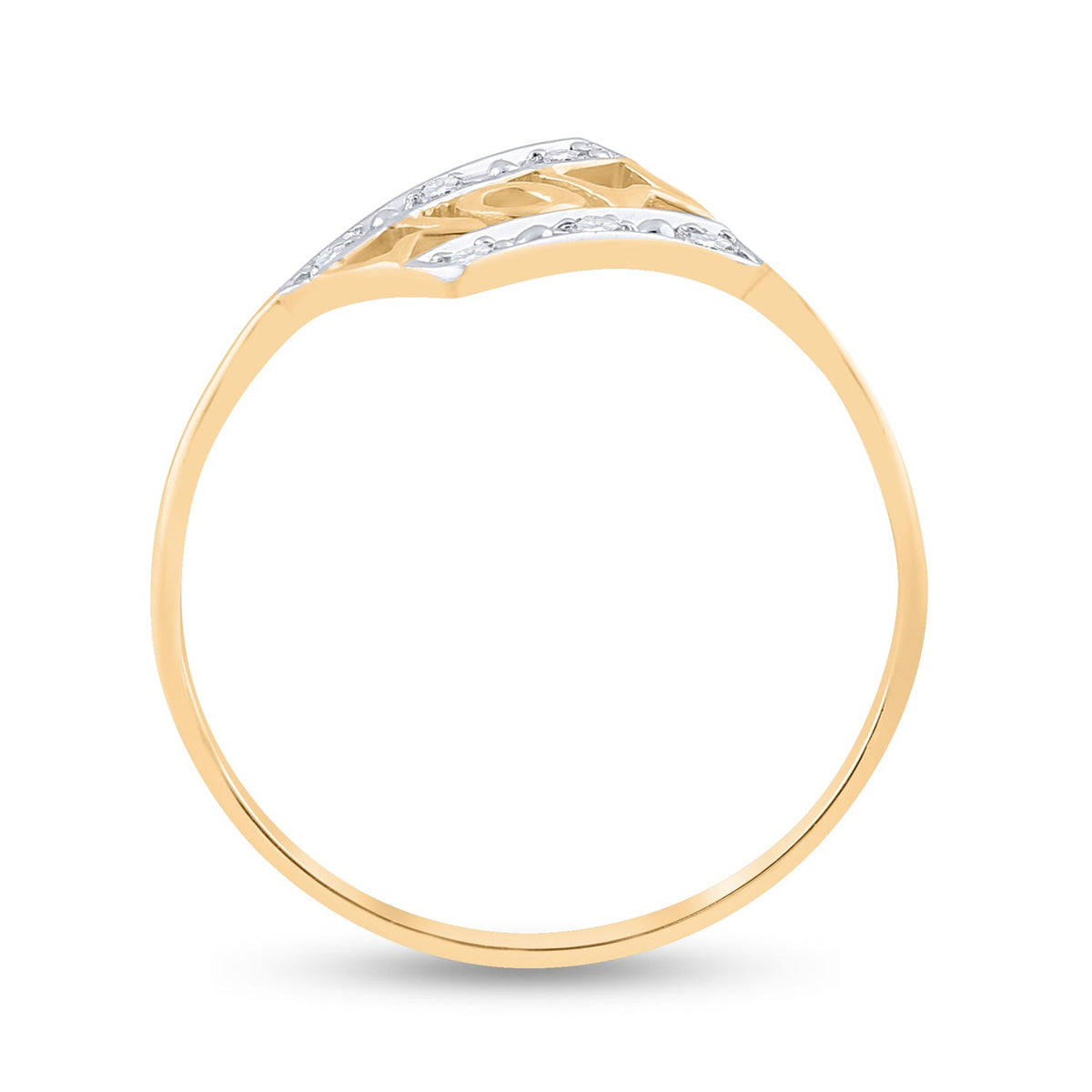 10K Yellow Gold Round Diamond Women's Mom Mother Accent Ring 1/20 Cttw - Splendid Jewellery
