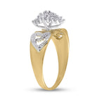 10K Yellow Gold Round Diamond Women's Mom Mother Ring 1/8 Cttw - Splendid Jewellery