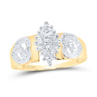 10K Yellow Gold Round Diamond Women's Mom Mother Ring 1/8 Cttw - Splendid Jewellery