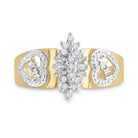 10K Yellow Gold Round Diamond Women's Mom Mother Ring 1/8 Cttw - Splendid Jewellery