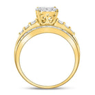 10K Yellow Gold Round Diamond Women's Oval Cluster Bridal Wedding Engagement Ring 1 Cttw - Splendid Jewellery