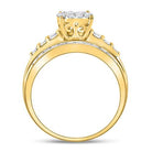 10K Yellow Gold Round Diamond Women's Oval Cluster Bridal Wedding Engagement Ring 1 Cttw - Splendid Jewellery