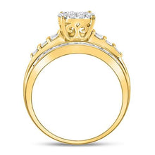 Load image into Gallery viewer, 10K Yellow Gold Round Diamond Women's Oval Cluster Bridal Wedding Engagement Ring 1 Cttw - Splendid Jewellery