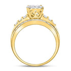 10K Yellow Gold Round Diamond Women's Oval Cluster Bridal Wedding Engagement Ring 1 Cttw - Splendid Jewellery