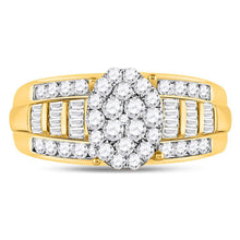 Load image into Gallery viewer, 10K Yellow Gold Round Diamond Women's Oval Cluster Bridal Wedding Engagement Ring 1 Cttw - Splendid Jewellery