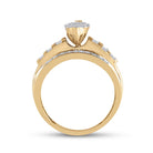 10K Yellow Gold Round Diamond Women's Oval Cluster Bridal Wedding Engagement Ring 1/2 Cttw - Splendid Jewellery