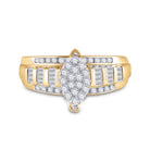 10K Yellow Gold Round Diamond Women's Oval Cluster Bridal Wedding Engagement Ring 1/2 Cttw - Splendid Jewellery