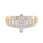 10K Yellow Gold Round Diamond Women's Oval Cluster Bridal Wedding Engagement Ring 1/2 Cttw - Splendid Jewellery