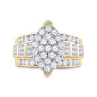 10K Yellow Gold Round Diamond Women's Oval Cluster Bridal Wedding Engagement Ring 2 Cttw - Splendid Jewellery