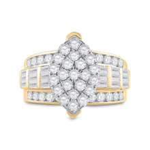 Load image into Gallery viewer, 10K Yellow Gold Round Diamond Women's Oval Cluster Bridal Wedding Engagement Ring 2 Cttw - Splendid Jewellery