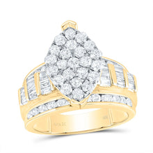 Load image into Gallery viewer, 10K Yellow Gold Round Diamond Women's Oval Cluster Bridal Wedding Engagement Ring 2 Cttw - Splendid Jewellery