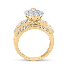 Load image into Gallery viewer, 10K Yellow Gold Round Diamond Women's Oval Cluster Bridal Wedding Engagement Ring 2 Cttw - Splendid Jewellery
