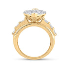 10K Yellow Gold Round Diamond Women's Oval Cluster Bridal Wedding Engagement Ring 3 Cttw - Splendid Jewellery