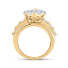 10K Yellow Gold Round Diamond Women's Oval Cluster Bridal Wedding Engagement Ring 3 Cttw - Splendid Jewellery