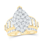 10K Yellow Gold Round Diamond Women's Oval Cluster Bridal Wedding Engagement Ring 3 Cttw - Splendid Jewellery