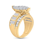 10K Yellow Gold Round Diamond Women's Oval Cluster Bridal Wedding Engagement Ring 3 Cttw - Splendid Jewellery