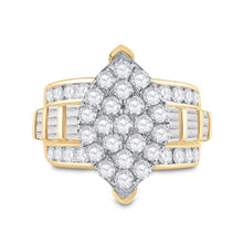 Load image into Gallery viewer, 10K Yellow Gold Round Diamond Women's Oval Cluster Bridal Wedding Engagement Ring 3 Cttw - Splendid Jewellery