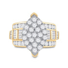 10K Yellow Gold Round Diamond Women's Oval Cluster Bridal Wedding Engagement Ring 3 Cttw - Splendid Jewellery
