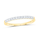 10K Yellow Gold Round Diamond Women's Pave Set Wedding Band 1/6 Cttw - Splendid Jewellery