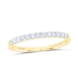 10K Yellow Gold Round Diamond Women's Pave Set Wedding Band 1/6 Cttw - Splendid Jewellery