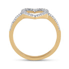 10K Yellow Gold Round Diamond Women's Simple Heart Outline Ring 1/5 Cttw - Splendid Jewellery