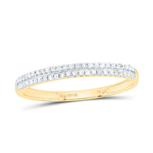Load image into Gallery viewer, 10K Yellow Gold Round Diamond Women's Slender Double Row Band 1/6 Cttw - Splendid Jewellery
