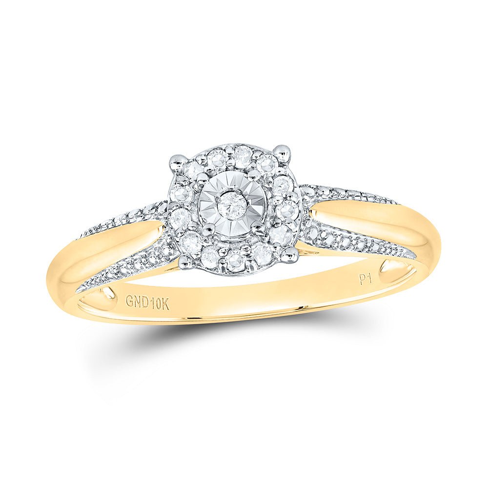 10K Yellow Gold Round Diamond Women's Solitaire Bridal Wedding Engagement Ring 1/10 Cttw - Splendid Jewellery