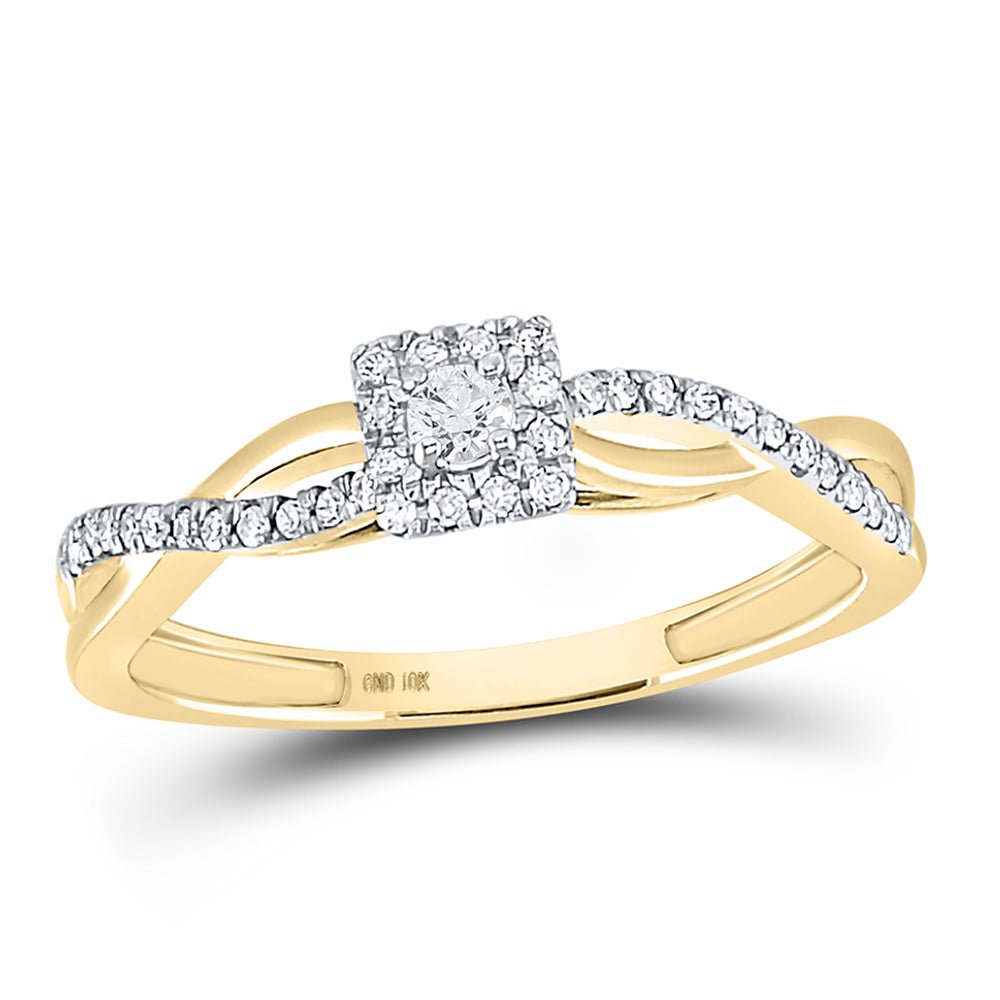 10K Yellow Gold Round Diamond Women's Solitaire Promise Bridal Ring 1/5 Cttw - Splendid Jewellery