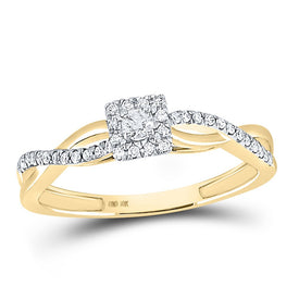 10K Yellow Gold Round Diamond Women's Solitaire Promise Bridal Ring 1/5 Cttw - Splendid Jewellery