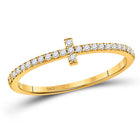 10K Yellow Gold Round Diamond Women's Stackable Band Ring 1/6 Cttw - Splendid Jewellery