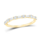 10K Yellow Gold Round Diamond Women's Stackable Band Ring 3/8 Cttw - Splendid Jewellery