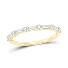 10K Yellow Gold Round Diamond Women's Stackable Band Ring 3/8 Cttw - Splendid Jewellery