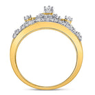 10K Yellow Gold Round Diamond Women's Tiara Crown Band Ring 1/5 Cttw - Splendid Jewellery