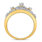 10K Yellow Gold Round Diamond Women's Tiara Crown Band Ring 1/5 Cttw - Splendid Jewellery