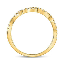 Load image into Gallery viewer, 10K Yellow Gold Round Diamond Women's Twist Stackable Band Ring 1/4 Cttw - Splendid Jewellery
